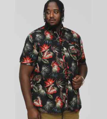 D555 Duke Big Herren Hawaii Print Hemd Kurzarm 2XL-6XL 7XL 8XL (101500-K)