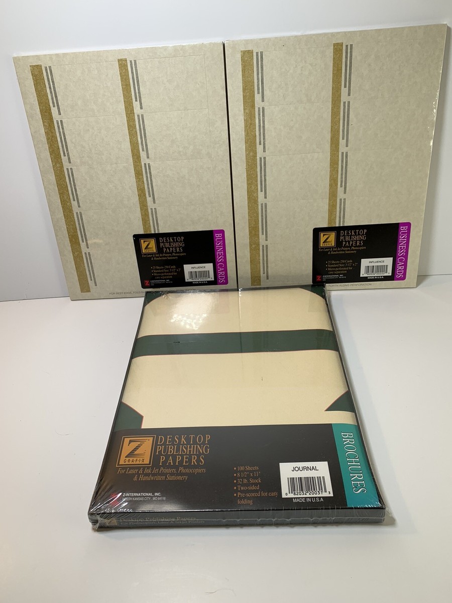 NIB Lot- Z Grafix Trifold Brochures 100 Count And Business Cards