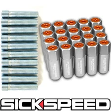 20 PC POLISHED/ORANGE LUG NUTS CONVERSION ADAPTER KIT 12X1.5 TO 12X1.5 WHEELS