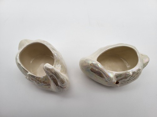 Ceramic Swan Figures Set Of Two By CERAMCO Vintage 1992 Pearlescent - Picture 7 of 18