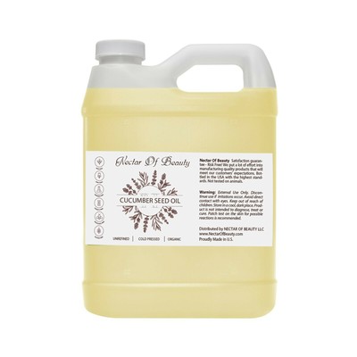 Pure Cucumber Seed Oil 1 Gallon 100% Unrefined Cold Pressed Cucumber Carrier Oil