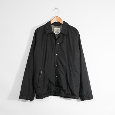 Vintage Volcom Fleece Lined Windbreaker Jacket Mens Large - Distressed Black 90s
