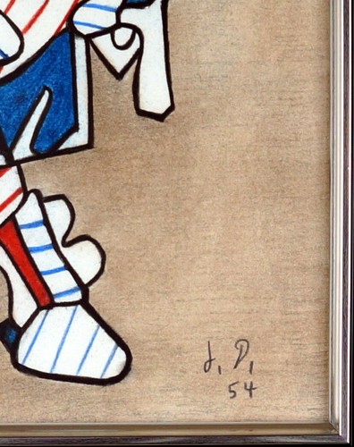 JEAN DUBUFFET / Awesome MIXED MEDIA DRAWING on PAPER SIGNED / Framed. 54 - Picture 9 of 13