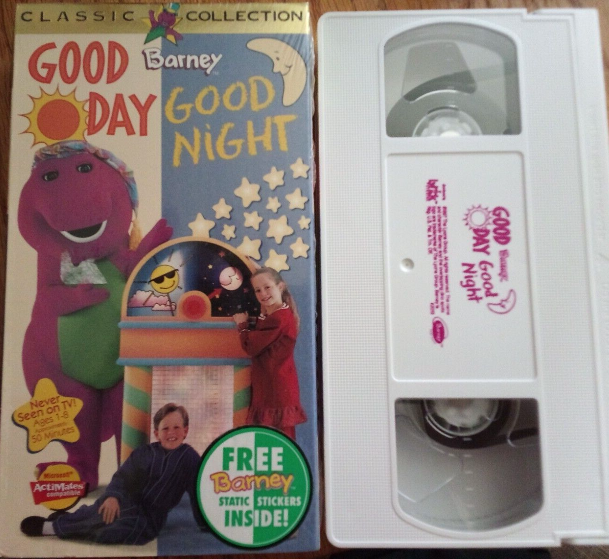 Barney~Good 🌅 Day & Night 🌄 (VHS-1997) Classic Collection~EUC