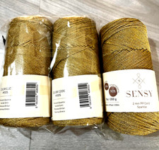 Sensy Polyester Macrame Cord 2mm x 250 yards Polypropylene sparkle 3pack