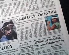 Rafael Nadal First 1st Major Grand Slam Tennis French Open Title 2005 Newspaper