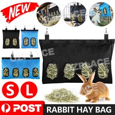 Rabbit Hay Bag Guinea Pig Pet Hanging Pouch Feeder Holder Eating Feeding