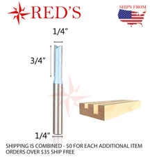 Tideway Carbide IND LC01020404 1/4" Dia straight 1/4" shank router bit