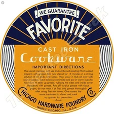 Favorite Cast Iron Cookware 11.75" Round Metal Sign