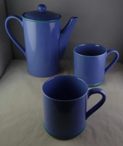 Lindt-Stymeist Colorways Blue/Green Coffee Pot + 2 Grand Mugs