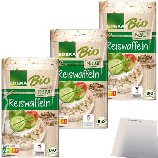 Edeka Bio Reiswaffeln Natur Ungesalzen Mit Sesam Verfeinert 3X100G Packung-image
