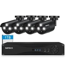 4CH DVR Home Outdoor CCTV HD Security Camera System Kit Night Vision IP66