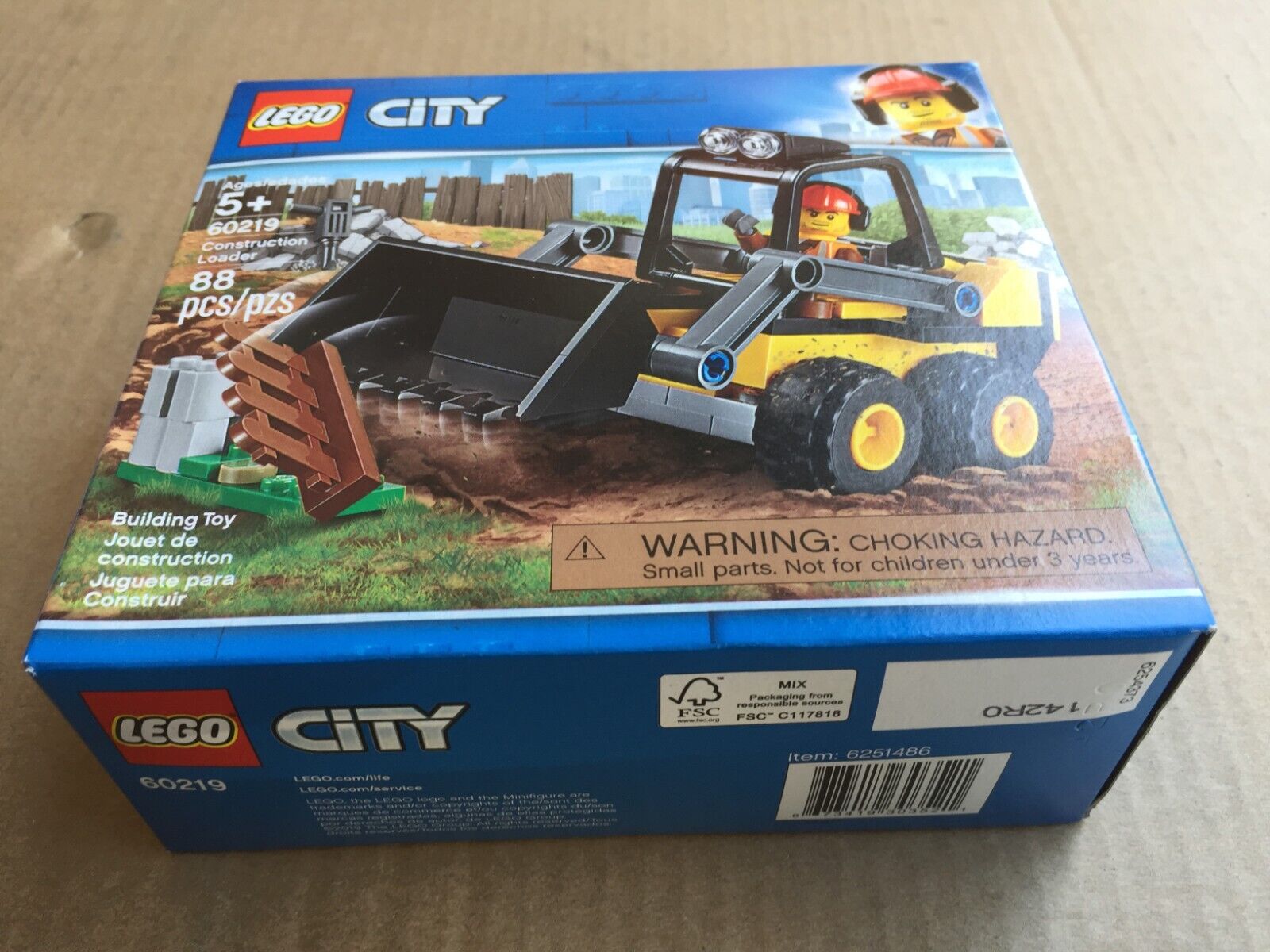 LEGO City Construction Loader Set 60219 88 Pieces New Sealed in Box