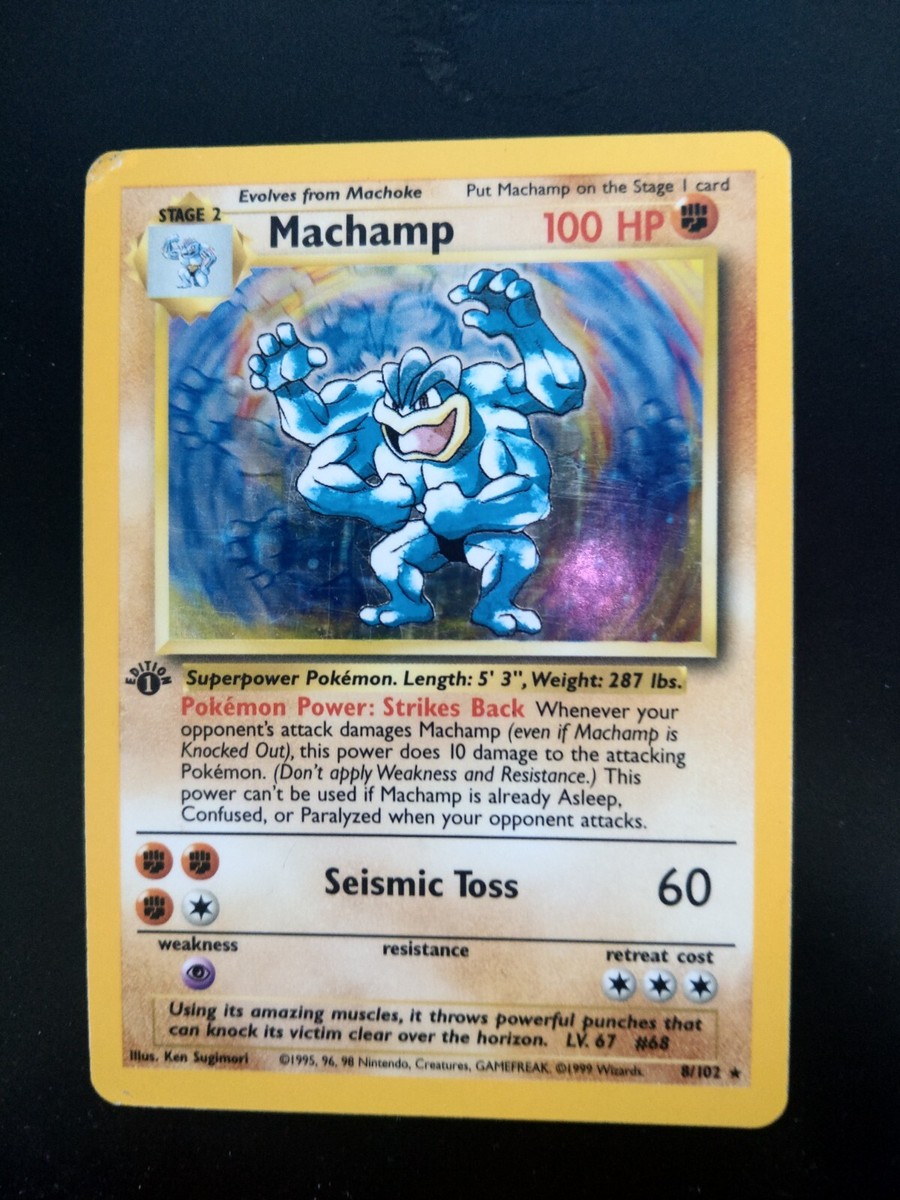 Pokemon TCG Machamp 8/102 1st Edition - Holo Rare - Base Set | eBay