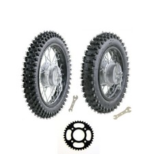 Conjunto de llanta de neumático de rueda delantera de 10" trasera de 12" piñón 420 para pit bike de 50cc-125cc