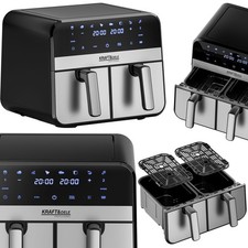 Airfryer 9L Zone Double Friteuse À Air 2500W XXL Sans Huile 2 Compartiments Vite