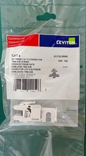 Leviton 61110-RW6 Extreme QuickPort Connector, CAT 6, White - 25 Pack
