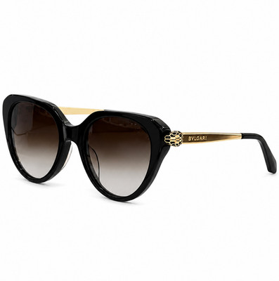 BVLGARI BV50060I Black Gold Brown Gradient 145mm Sunglasses New w / Case