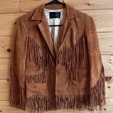 Vintage 70s Suede Fringe Jacket Womens XS Western Boho Festival Oaxaca Mexico