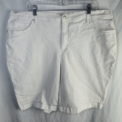 Gloria Vanderbilt Amanda Shorts All Around Slimming Effect Womens 20W White 9 In