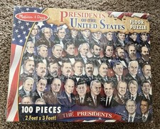 MELISSA  DOUG PRESIDENTS OF THE UNITED STATES 100 PIECE FLOOR PUZZLE COMPLETE 