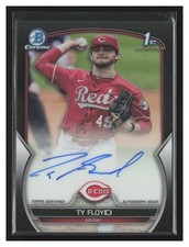 2023 Topps Bowman Chrome Ty Floyd 1st Bowman Black Refractor RC Auto 65/75