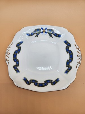 Royal Adderley Nova Scotia Tartan square handled cake plate or serving dish