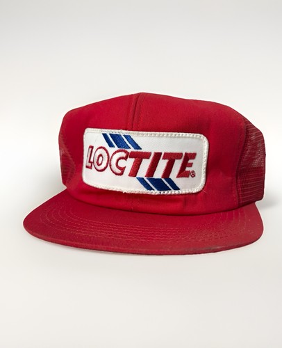 Vtg 1980s LOCTITE Snap back K-Brand Products TRUCKER HAT Patch MESH Auto Racing