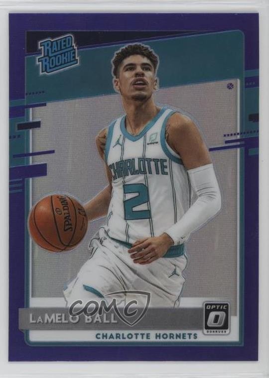 2020-21 Panini Donruss Optic Rated Rookie Purple Prizm LaMelo Ball #153 0v2a