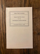 1964 FTC Phonograph Record Industry Rules + Letter & Acceptance Cards Set