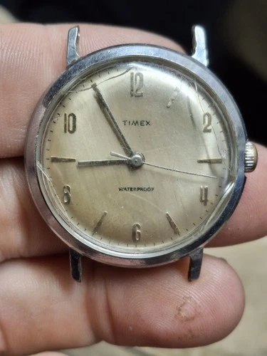 Timex Marlin 1962 Silver Tone Mens Vintage 1960s Mechanical Handwind Retro Watch