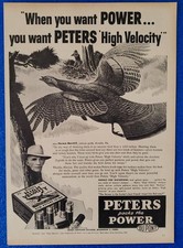 1955 PETERS / DUPONT SHOTGUN SHELLS VINTAGE AMMO PRINT AD WILD TURKEY HUNTING