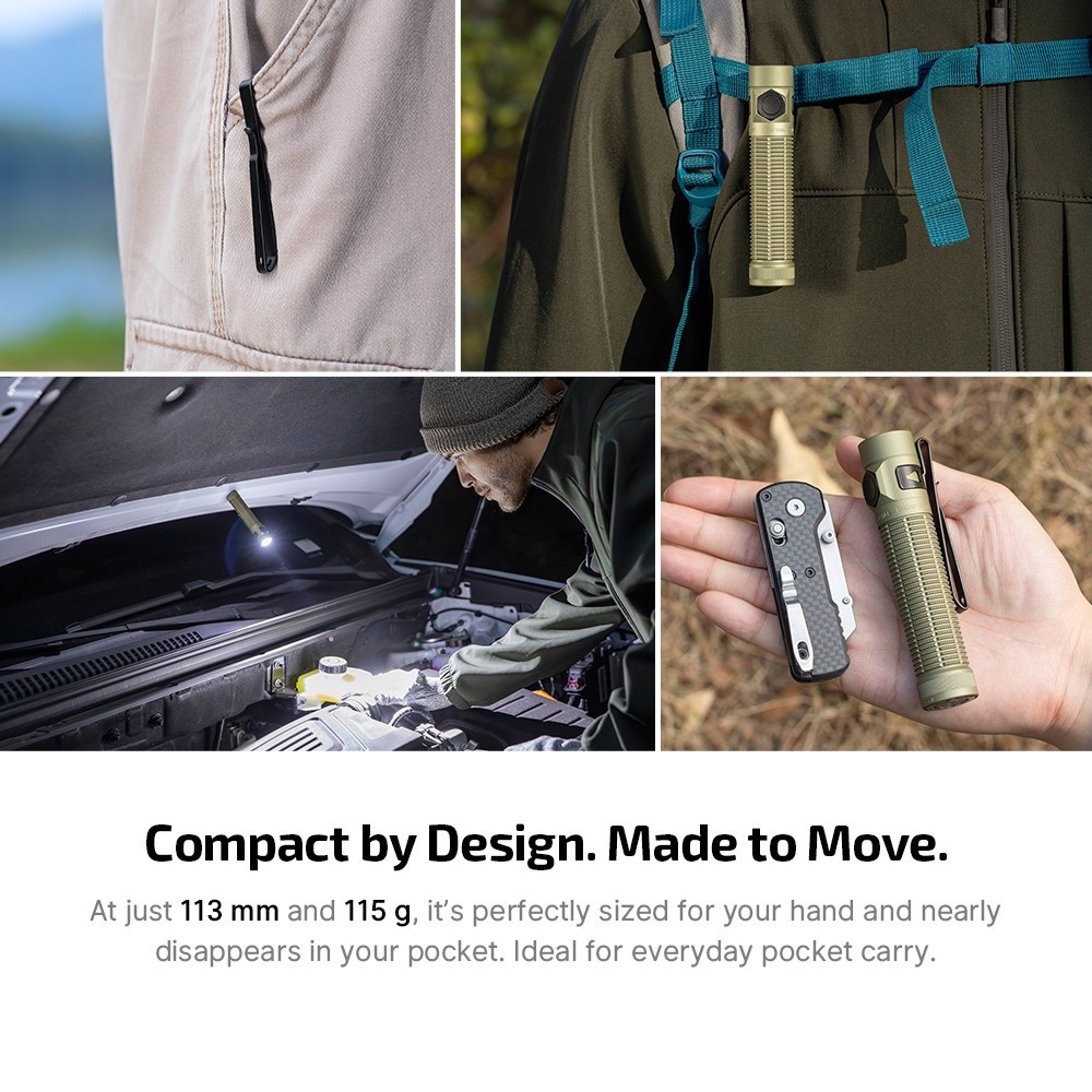 Olight Baton Ultra Olive Green Dual Switch Compact EDC Flashlight