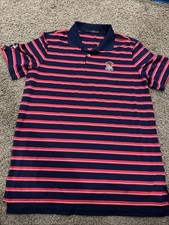 Camisa de golf RLX Ralph Lauren para hombre a rayas 2016 Oakmont US Open azul marino y rojo