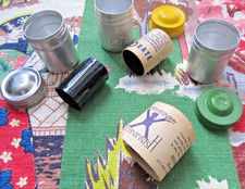 Vintage developed roll of 35mm film from 1940's with metal film roll container