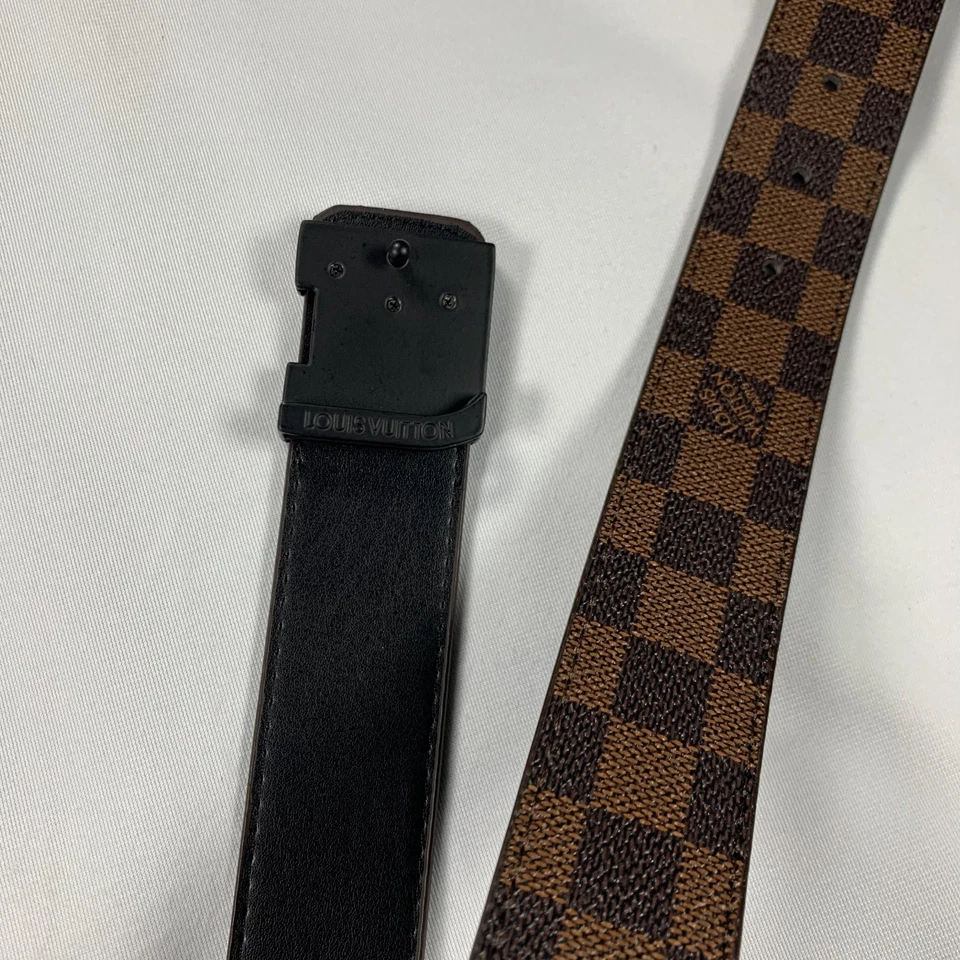 Cinturón de cuero marrón a cuadros Louis Vuitton para hombre - talla 42 1055 mm (usado) Foto 4 de 4