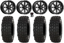 MSA Boxer 14" Wheels Milled 28" XComp ATR Tires Kawasaki Brute Force IRS