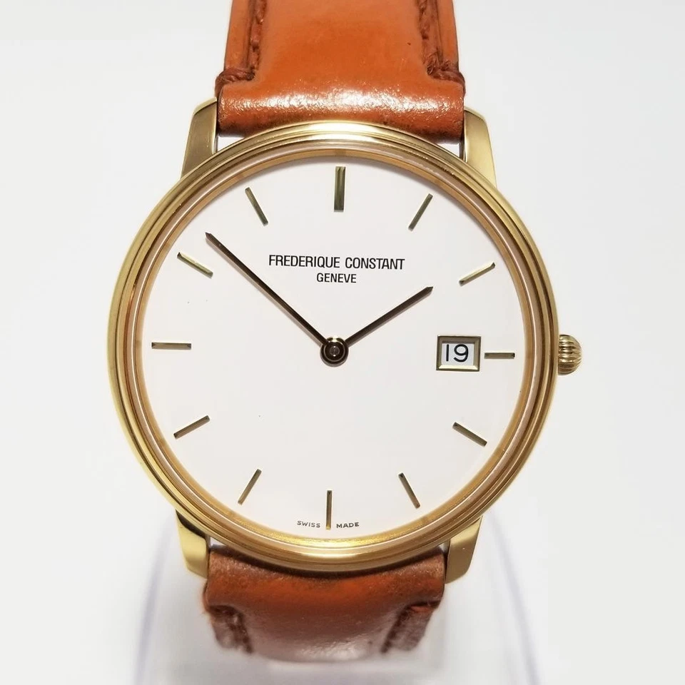 Frederique Constant Slimline Quartz Watch with Morellato Leather Strap - Image 2 of 4