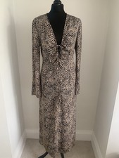 NWT Mango Leopard Print Long Sleeve Maxi Dress Long Sleeve Size M 12