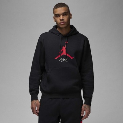 NWT Air Jordan Essentials Baseline Fleece Men's Hoodie FD7545-013 Black Red M