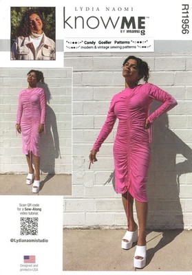 Know Me R11956 Front or Back Reversible Knit Dress w Ruching Sz 18-26 UC ME2049