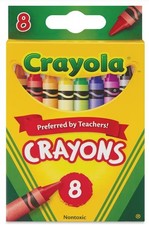 Lot of 4-8-12-24-36 boxes Crayola Classic Crayons 8 crayons per box Non-Toxic
