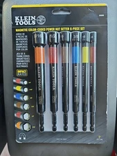 Klein Tools 32920G Magnetic Color-Coded Power Nut Setter 6-Piece Set