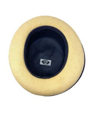 Vintage TOP THIS INC Womens Classic 90\'s Sunflower Straw Hat Navy Blue and Sand Vintage TOP THIS INC Womens Classic 90 main image 4