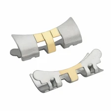 2 END PIECE LINK FOR JUBILEE WATCH BAND 34MM MENS ROLEX DATE WATCH TWO TONE 19MM