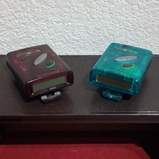 Lote de 2 Buscapersonas Motorola Flex 3 Botones Transparente/Transparente/Translúcido Verde Rojo