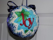 "JOY", Christmas, Holiday 4 inch round ball ornament, made in USA