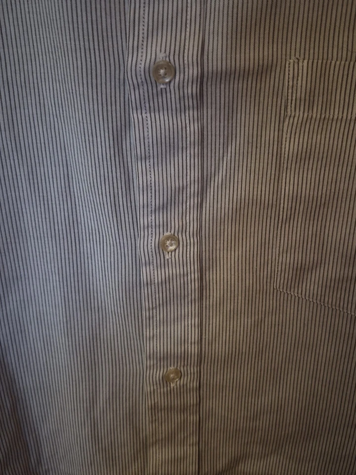  Camisa Pierre-Cardin abotonada para hombre grande de algodón a rayas  Foto 4 de 4