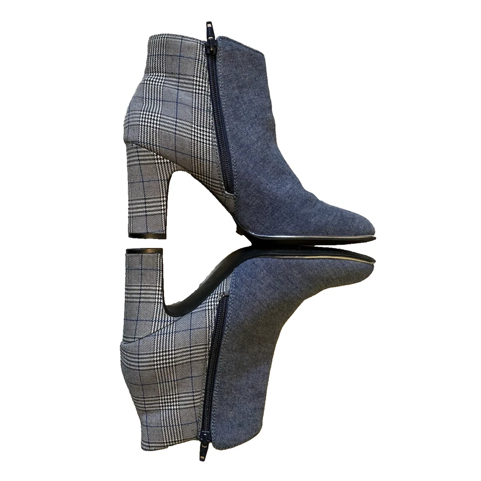 Rialto Bailor ботинки женщин размер 8,5 M синий джинсовой ткани и клетку хипстер каблука ботинок - Изображение 2 из 4