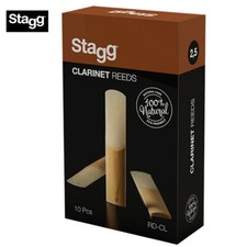 Stagg Box of 10 Bb Clarinet Reeds, 2.5 Hardness, 100 Natural RD-CL2.5
